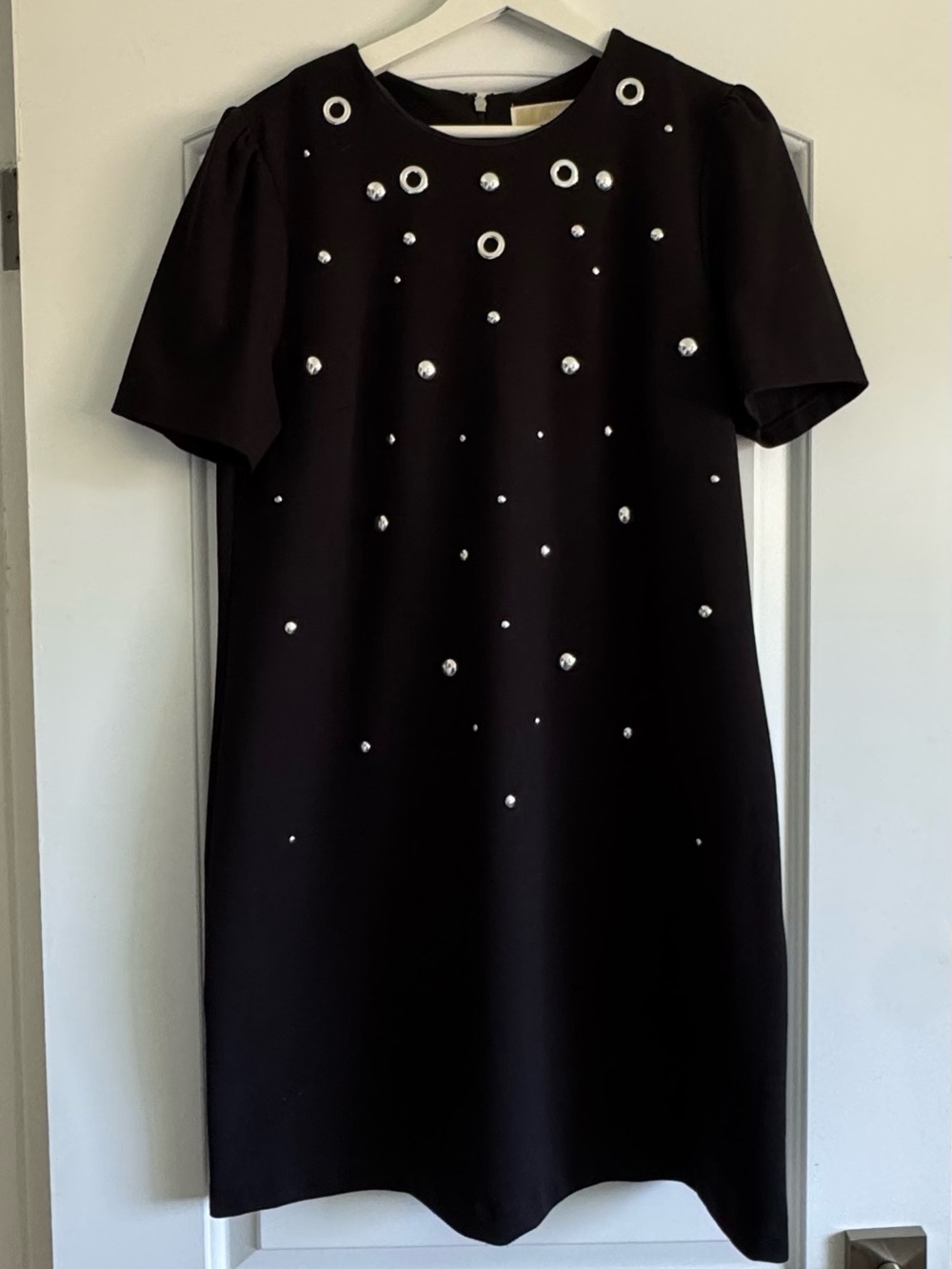 MICHAEL Michael Kors Black Short Sleeve Embellished Shift Dress